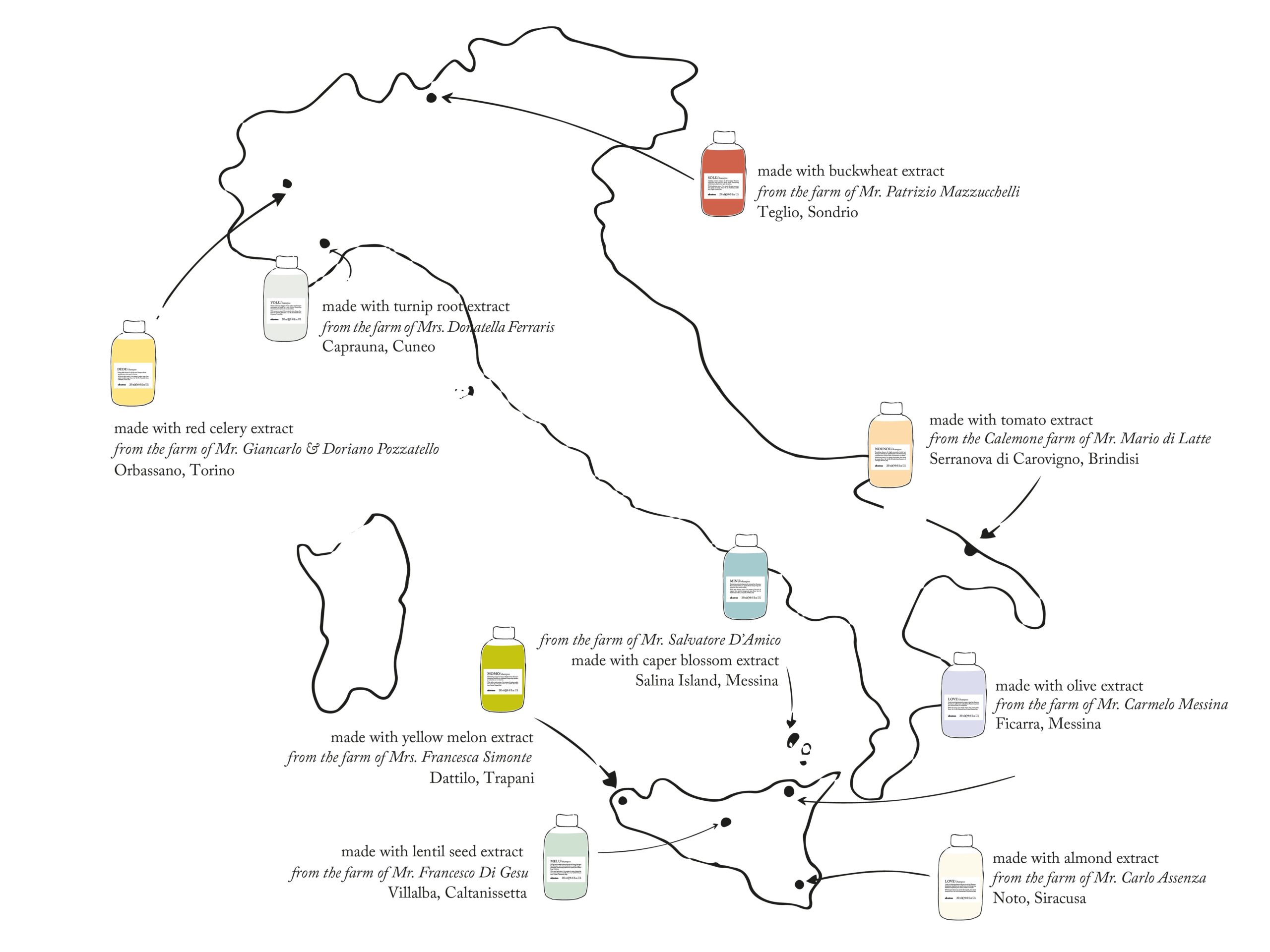 Davines Italian Farmers Map