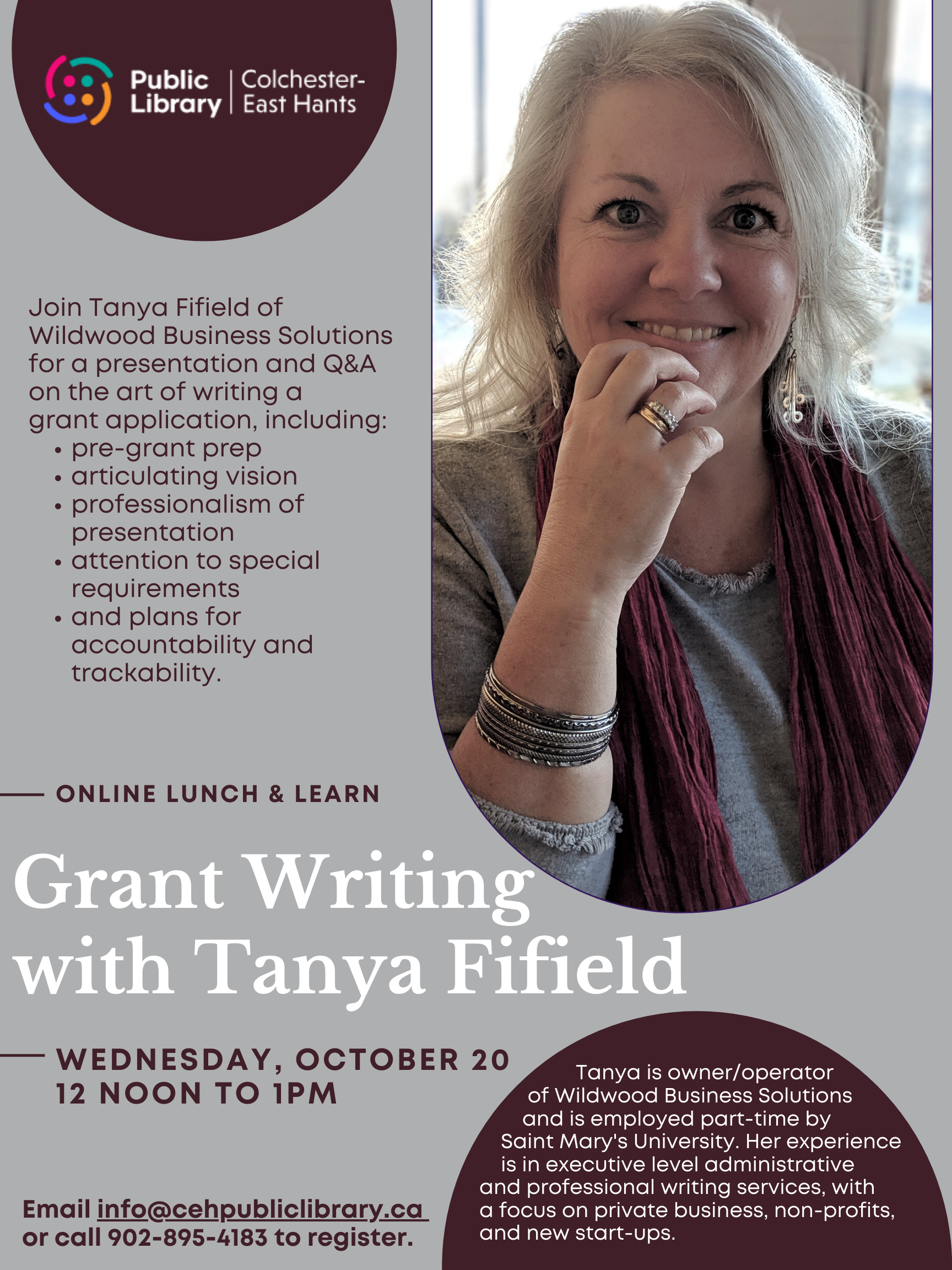 Grant Writing with Tanya Fifield - Truro Library